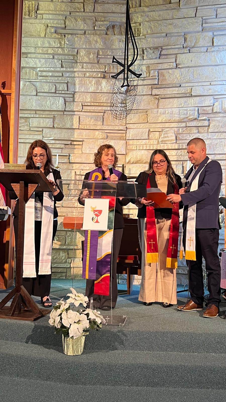 Clergy at the lectern